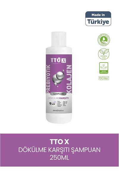 TTO -X Prebiotic & Collagen Anti-Shedding Shampoo 250ml (Cocamidopropyl, Betaine, Glycerin)