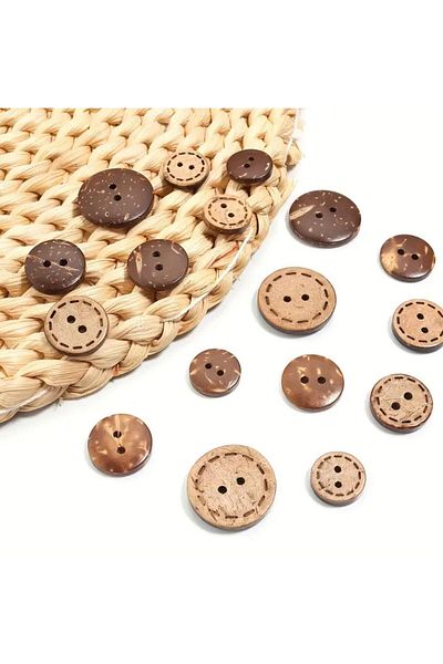 OZN AKSESUAR Wooden Coconat Button 12 mm (50 Pieces)