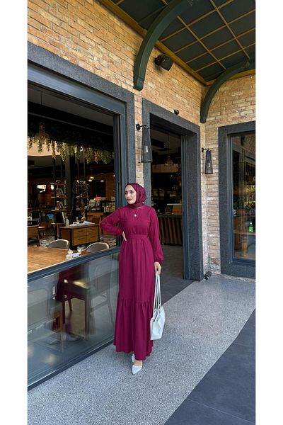 LİNA TESETTÜR Lina Hijab Ruffle Detail Dress