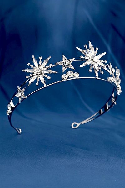 Pinty Design Crystal Zircon Stone Bridal Crown