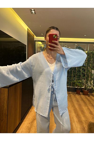 QBZ KIMONO CU LEGAT FATA DIN MUSLIN