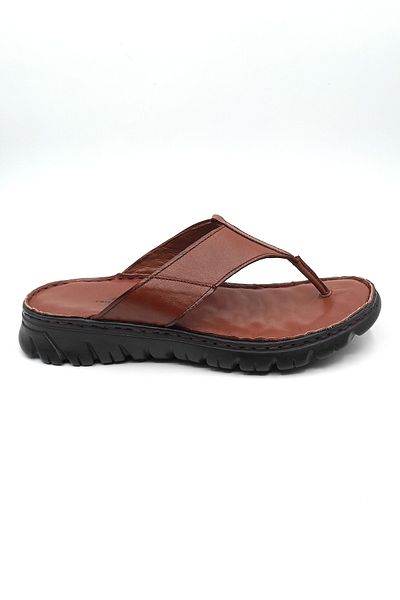 Cristante Zappella 100% Genuine Leather Flip Flops Leather Men's Slippers, Casual Slippers