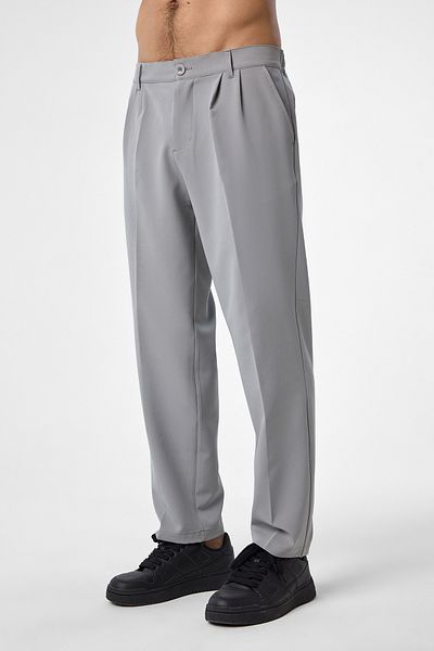 bilcee Men's Technical Fabric Gray Baggy Trousers 4590
