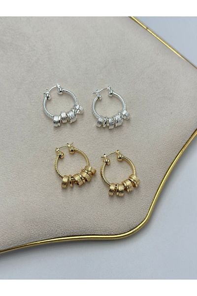 MyladyAccessoriess Bronze Plated Medium Size Steel Hoop Earrings Gold