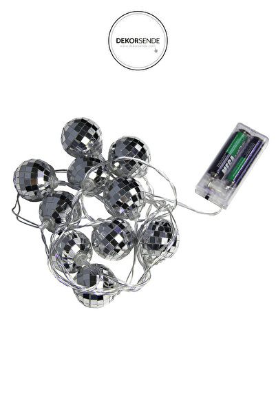 Dekorsende Pilli Disko Topu Işık 10'lu