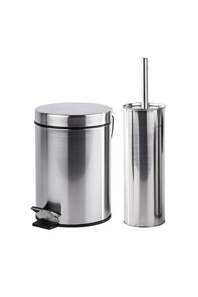 Excellent Toilet waste bin + toilet brush with stainless steel holder