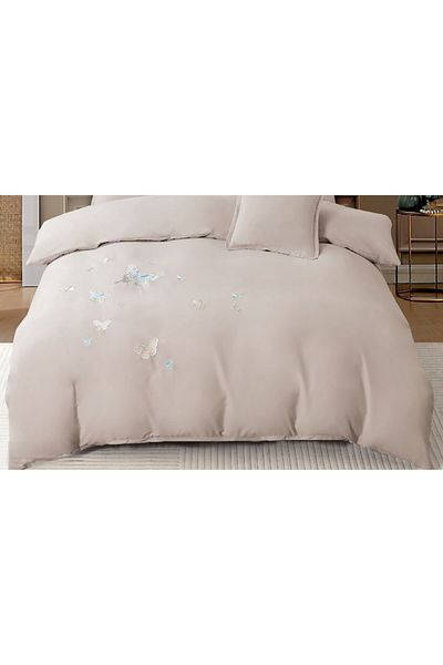 CHIRASO Set Lenjerie Elegantă CHIRASO, cu fluturași brodați, pentru 2 persoane, 6 piese