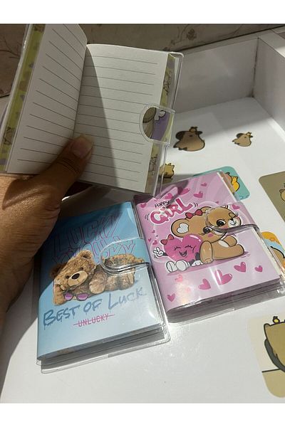 demirosa 3 Pieces of Cute Cartoon Character Mini Notepad – School and Daily Use