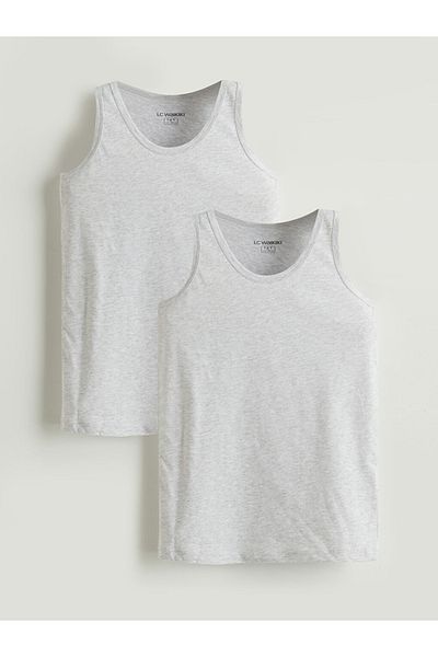 LC Waikiki Gray Crew Neck Boys Singlet 2-Piece