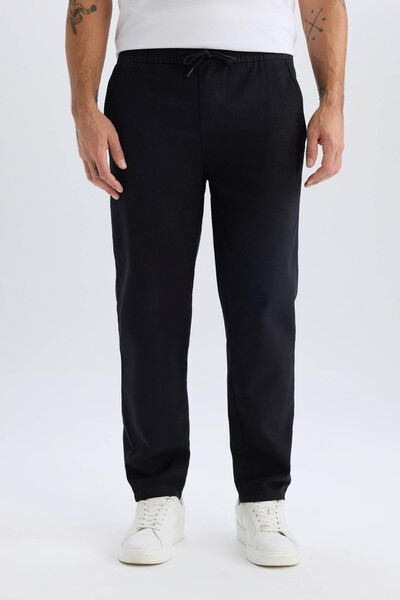 DeFacto Чорні чоловічі штани Regular Fit Yazlık Jogger D1045Ax/Bk81