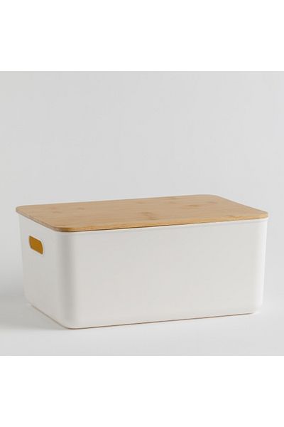 HomeVibes Cutie depozitare cu capac 26x36 cm BINITA white