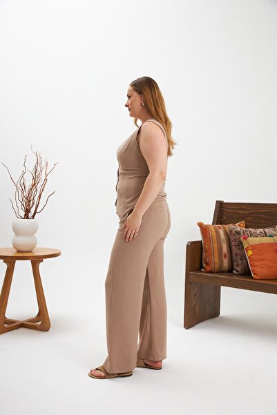 RMG Παντελόνι μεγάλου μεγέθους Γιλέκο Διπλό Σετ Βιζόν