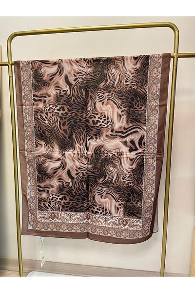 MENESSA Cotton Voile Leopard Pattern Shawl
