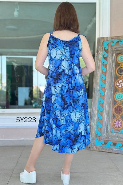 İnce Topuk Viscose Dress with Rope Straps 5Y223