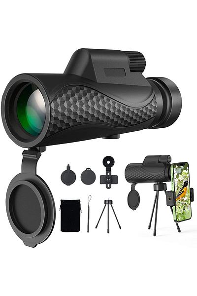 Linomag Monocular Telescope 12x50 for Smartphone, Day and Night Vision, Waterproof
