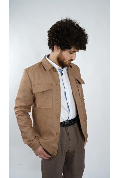 Koch London Erkek Camel Renk Regular Fit Cepli Mevsimlik Ceket