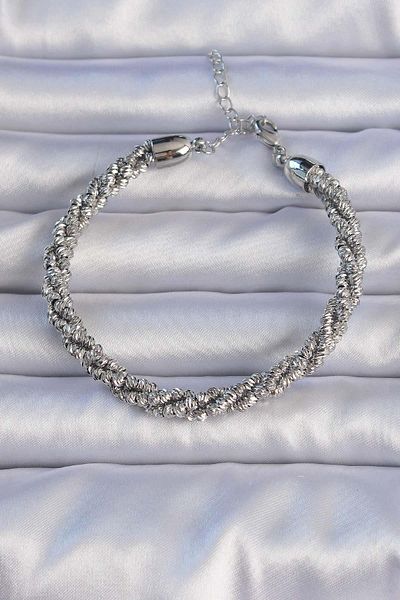 Celira Brass Silver Color Spiral Model Bracelet
