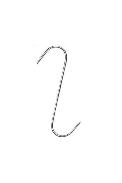 OEM Σετ 15 γάντζων από ανοξείδωτο ατσάλι για κρεοπωλείο ή καπνιστήριο, τύπου S, 15 cm