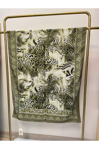MENESSA Cotton Voile Leopard Pattern Shawl