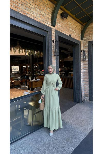 LİNA TESETTÜR Lina Hijab Ruffle Detail Dress