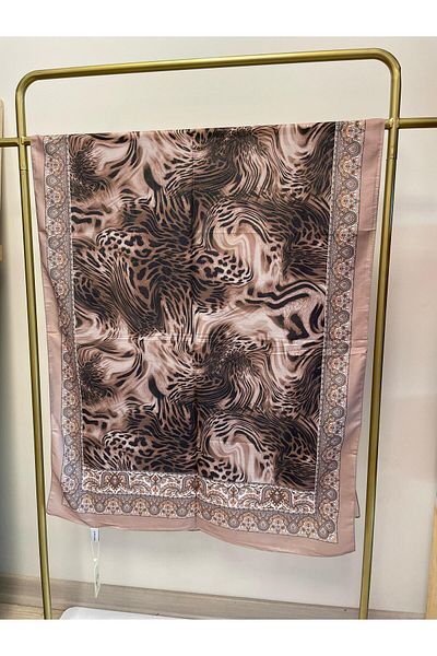 MENESSA Cotton Voile Leopard Pattern Shawl
