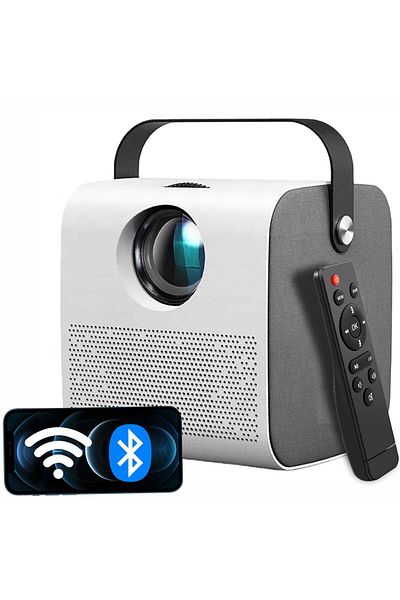 Linomag Mini WiFi Bluetooth Projector, 720p HD, 4000 Lumens, HDMI, Screen Mirroring for Android/iOS