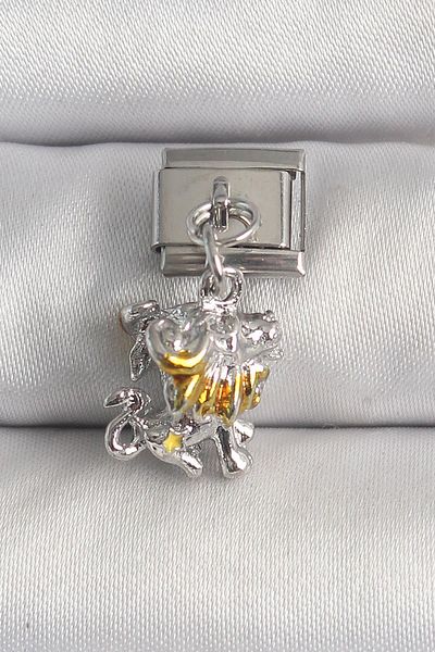Celira Steel Silver Color Dangle Lion Model Nomination Charm