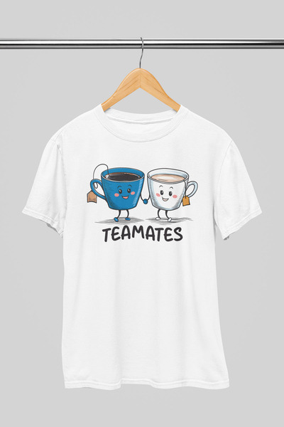 giftkonsept تي شيرت أبيض عادي من القطن بنسبة 100% من Teamates Dating Gift