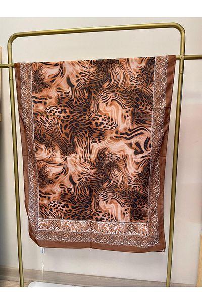 MENESSA Cotton Voile Leopard Pattern Shawl