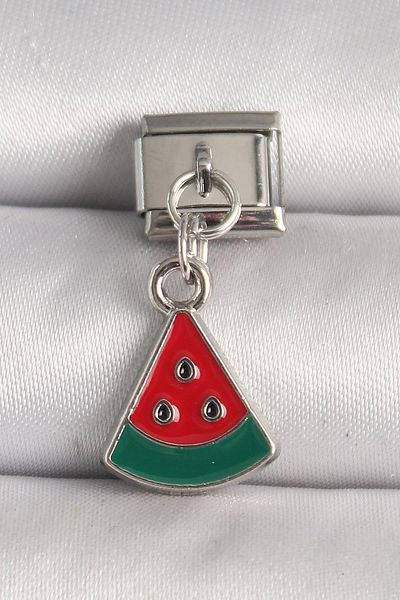 Celira Steel Silver Color Watermelon Slice Model Nomination Charm