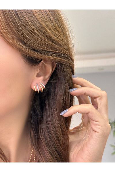 Ervalina Zircon Stone, Gold Color Steel Ghost Earrings – Ervalina Women's Accessory