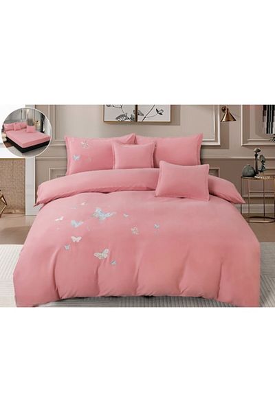 CHIRASO Elegant Bedding Set CHIRASO with embroidered butterflies, for 2 people, 6 pieces