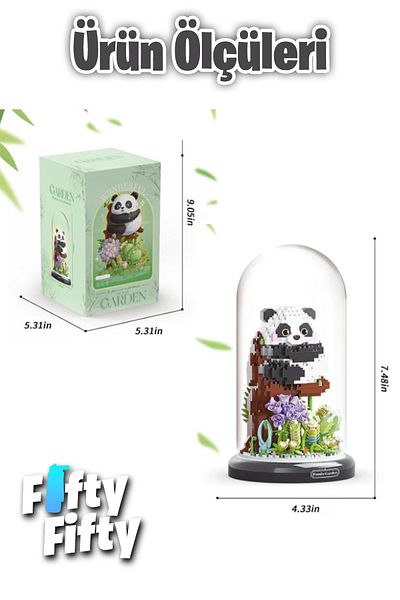 Vagonlife Panlos Yko Series Decorative and Collectible Panda Model 1083 Piece Construction Set -Ffp1279