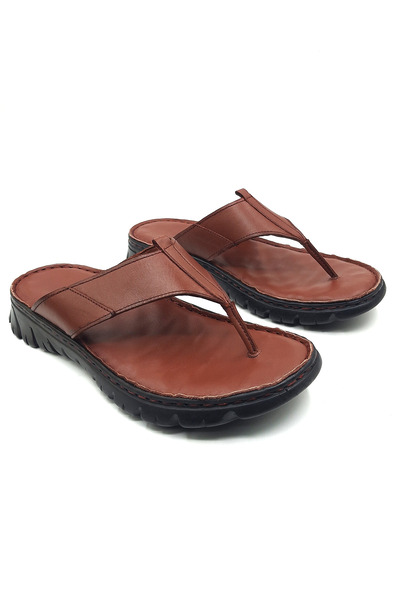 Cristante Zappella 100% Genuine Leather Flip Flops Leather Men's Slippers, Casual Slippers