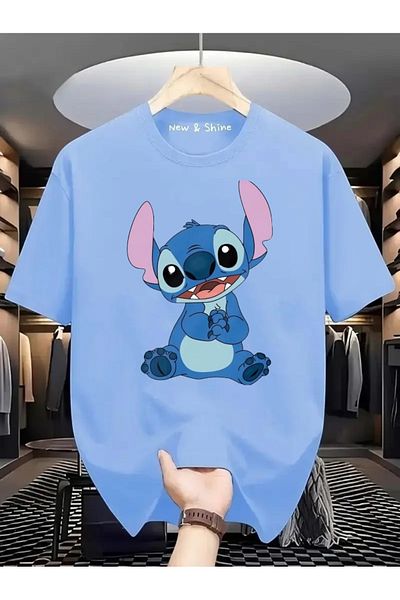 New Shine 1 tricou este un cadou pentru achiziții de 6 și mai sus în coș - Tricou oversize cu imprimeu Stitch
