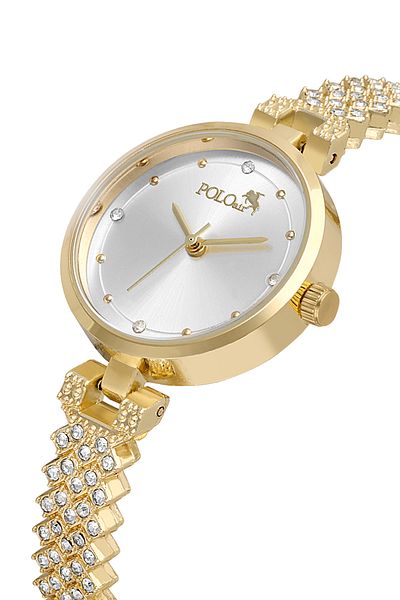 Polo Air Luxury Stone Cord Women's Wrist Watch Gold Color Pl-1535B1X