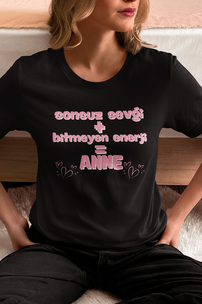giftkonsept Endless Love Endless Energy Mother Gift 100% Cotton Regular Black T-Shirt