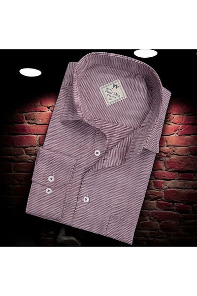 GÖMLEK GALERİSİ Men's Classic Relaxed Fit Dobby Cotton Long Sleeve Shirt
