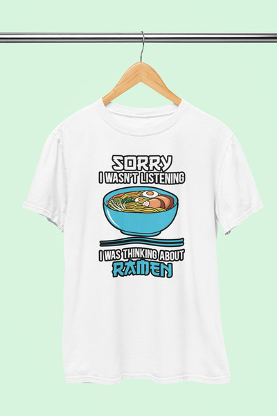 giftkonsept آسف لم أكن أستمع، فكر في تي شيرت أبيض عادي من القطن بنسبة 100% من...