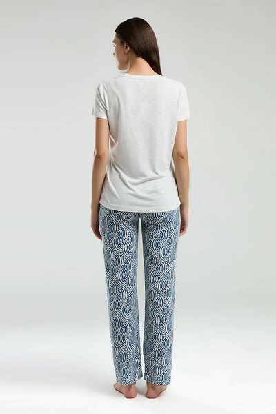 Arnetta Viscose Blended, V-Neck, Short Sleeve, Pocket, Women's Pajama Set