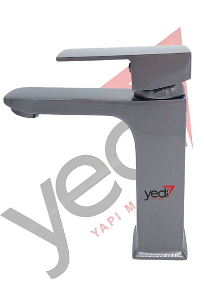 yediyapı Anthracite Square Model Fixed Sink Faucet