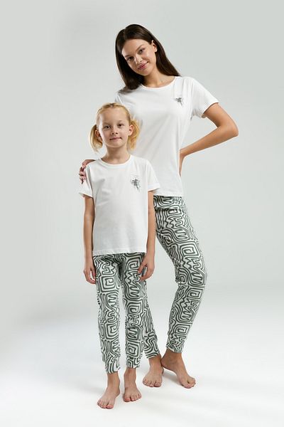 Arnetta Mother & Daughter Pajamas Set, (Sold Separately), 100% Cotton, Short Sleeve, Round Neck, Pocket