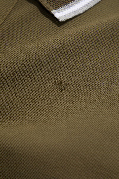 W Collection Khaki Polo Neck T-Shirt