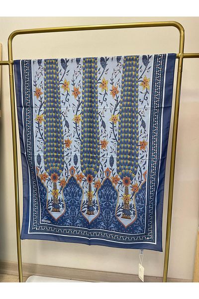 MENESSA Cotton Voile Garden Pattern Shawl