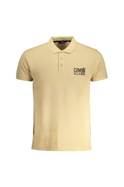 Cavalli Class Bold Logo Beige Polo Shirt