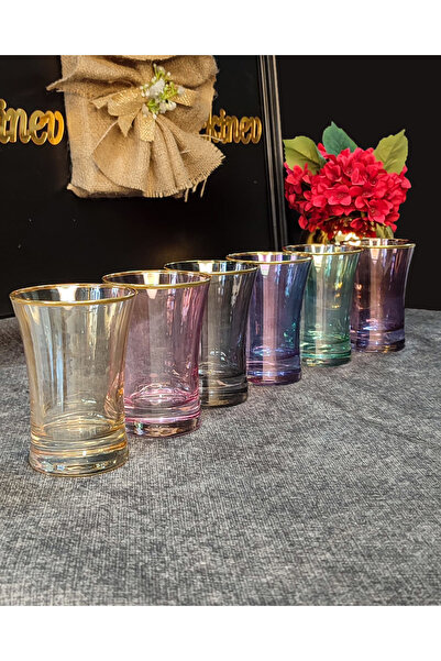 SEÇKİNEV Six Colors Real Gilded Azur Water Cup 210Cc