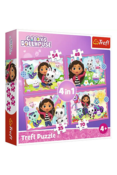 Trefl TREFL 4v1 GABBYS PUZZLE DOMČEK PRO PANENKY DOBRODRUŽSTVÍ GABBY