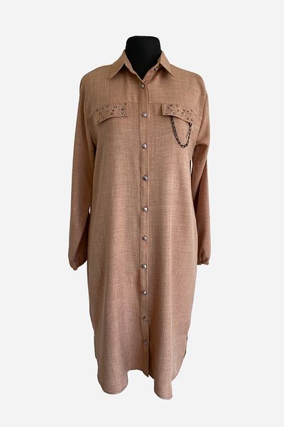 EruZan Linen Stone Long Tunic