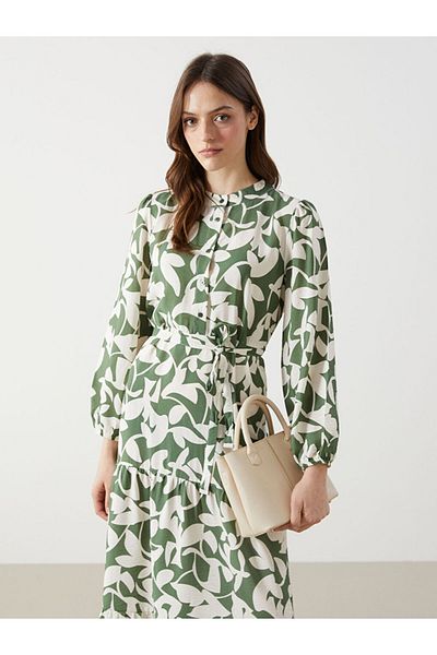 LC Waikiki New Season Hakim Collar Patterned Women's Dress - S5G109Z8