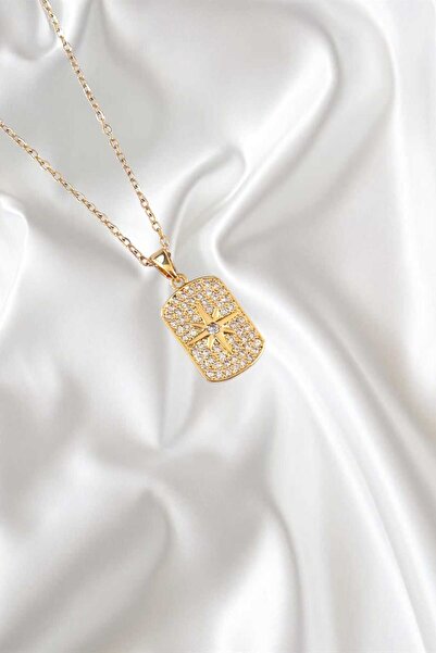 REBORN DESIGN 316L سلسلة الصلب الذهب اللون الزركون حجر القطب النجوم قلادة خمر